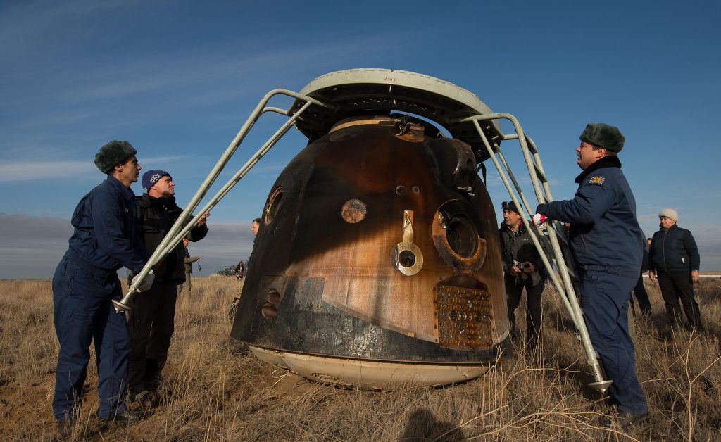 La cápsula Soyuz en Tierra