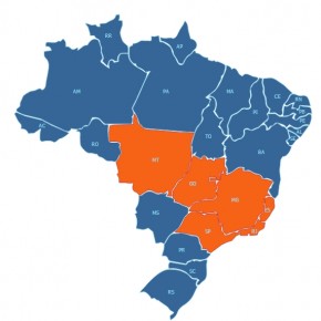 Cobertura del proveedor NetLight en Brasil de Internet satelital en banda Ka
