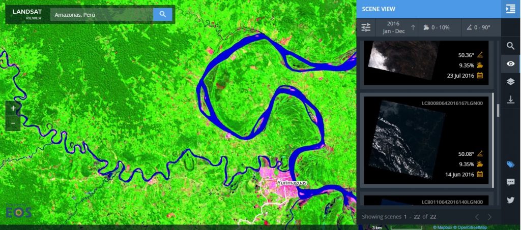 Visualizador Landsat 8 - Imagen de Yurimaguas, Perú