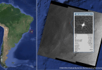 Imagen satelital de radar sobre la costa de Brasil