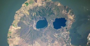 Vista de Laguna Managua en Nicaragua por la ISS