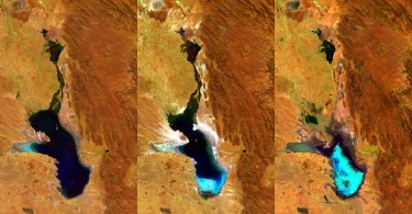 Evaporación del Lago Poopó en Bolivia, visto por Proba-V de la ESA