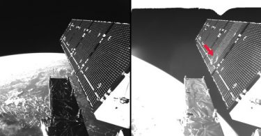 Impacto de una micropartícula en el satélite Sentinel-1