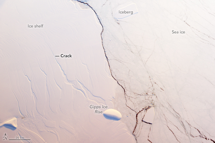 Imagen Terra MISR de la Barrera de Hielo Larsen C