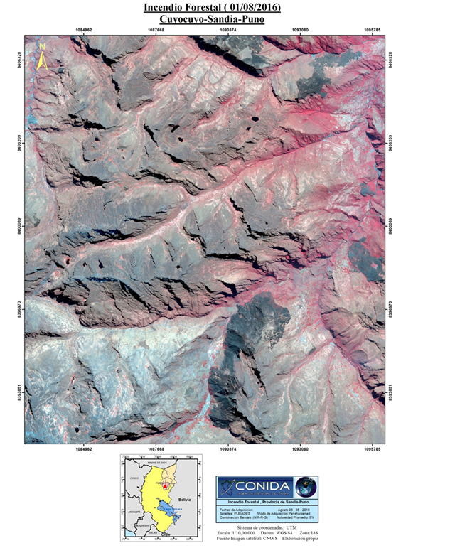 Mapa Satelital de las áreas afectadas en Puno